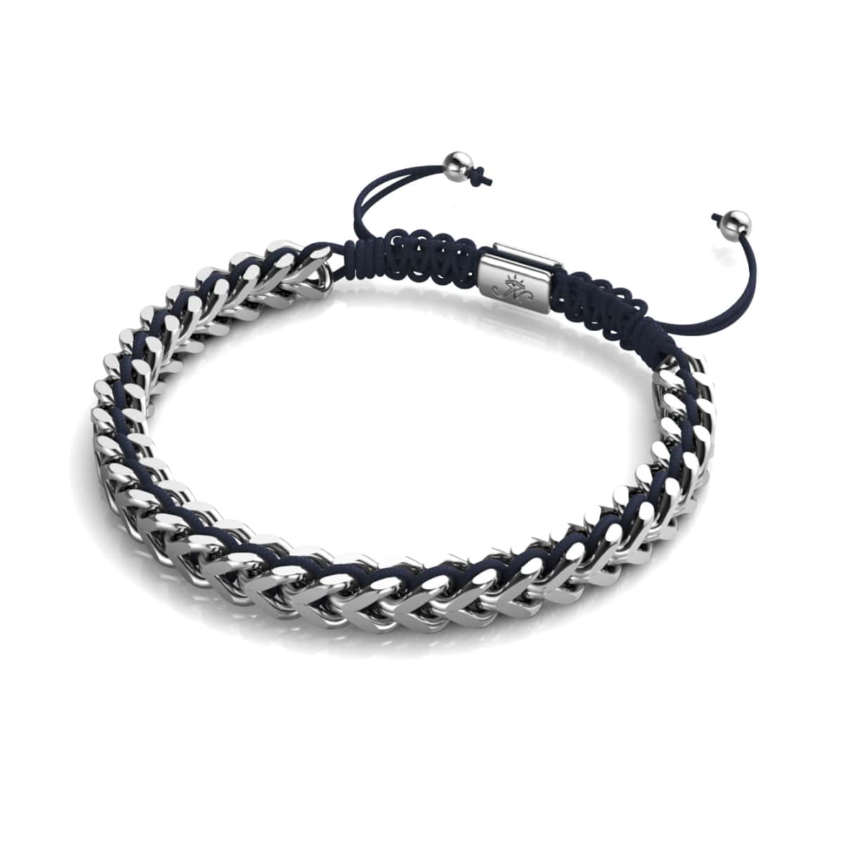 Schwarz x Silber | Gaia Weizenkettenarmband